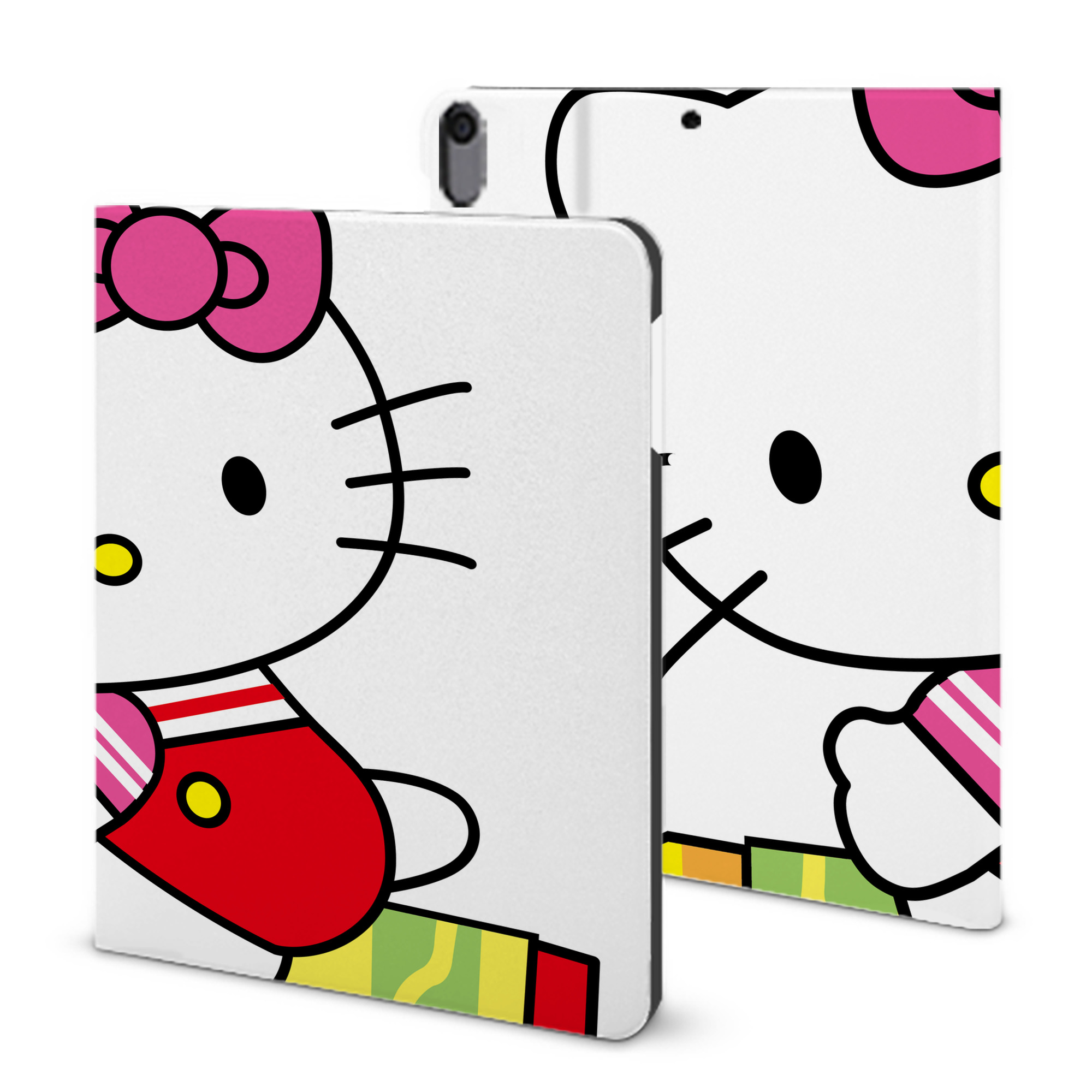 （画像用） Hello Kitty ハローキティ IPad ケース ブック型 PUレザー TPU 耐衝撃 軽量 薄型 ペン収納なし 全面保護 IPad 各モデル対応